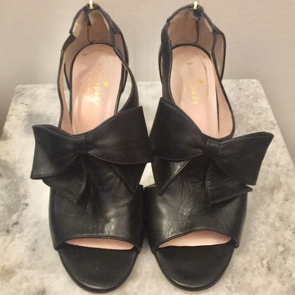 kate spade Shoes - Kate Spade Black Bow Zip High Heels